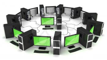 Royalty Free Clipart Image of Computers