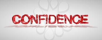 Royalty Free Clipart Image of the Word Confidence in Red