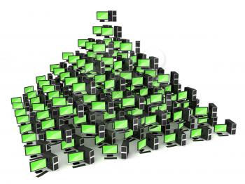 Royalty Free Clipart Image of a Pyramid of Tablets