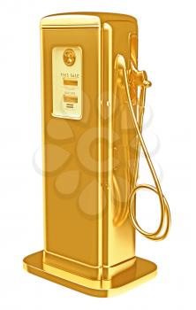 Royalty Free Clipart Image of a Golden Gasoline Pump 