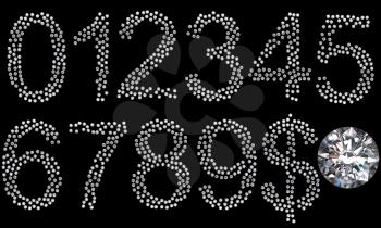 Royalty Free Clipart Image of Diamond Numerals