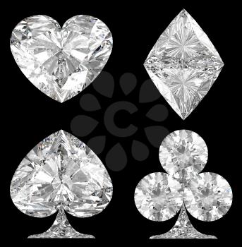 Royalty Free Clipart Image of Diamond Shaped Card Suits