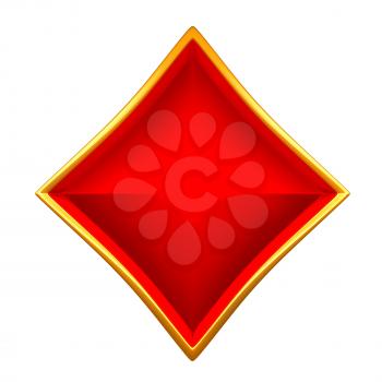 Royalty Free Clipart Image of a Diamond Card Suit