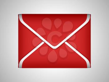 Royalty Free Clipart Image of a Red Sealed Envelope
