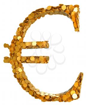 Royalty Free Clipart Image of Euro Symbol Made of Coins
