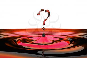 Royalty Free Clipart Image of a Question Mark in Water