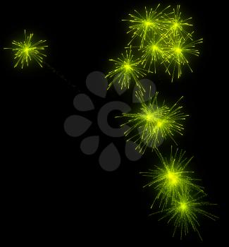 Royalty Free Clipart Image of Green Fireworks 
