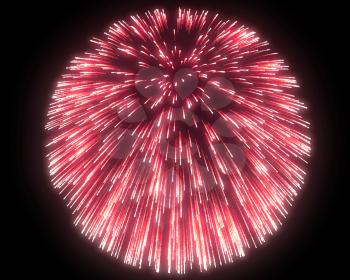 Royalty Free Clipart Image of Red Fireworks 