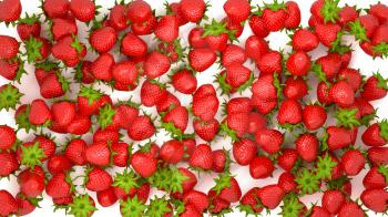 Royalty Free Clipart Image of a Background of Strawberries