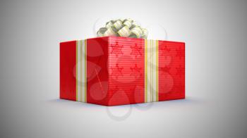 Royalty Free Clipart Image of a Red Present