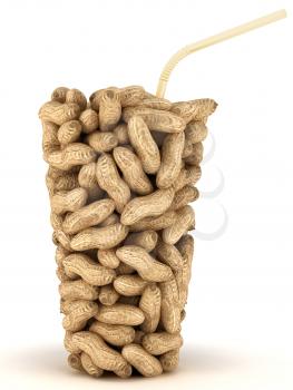 Royalty Free Clipart Image of a Glass Made of Peanuts