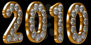 Royalty Free Clipart Image of 2010 Golden Incrusted With Diamonds