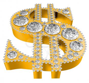 Royalty Free Clipart Image of a 3D Golden Dollar Symbol