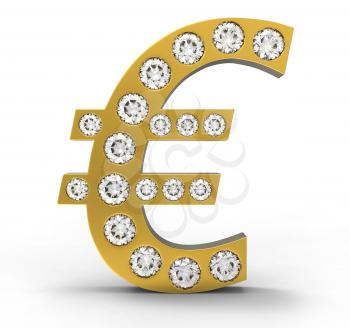 Royalty Free Clipart Image of a Golden Euro Diamond Symbol