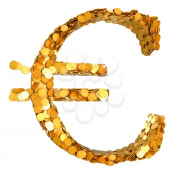 Royalty Free Clipart Image of Euro Symbol Made of Coins