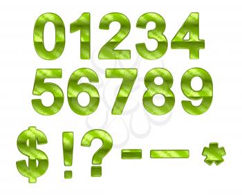 Royalty Free Clipart Image of Green Ecofriendly Numerals