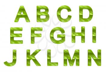 Royalty Free Clipart Image of Green Letters A to N