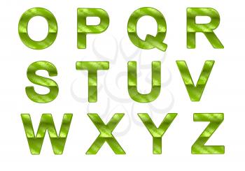Royalty Free Clipart Image of Green Letters O to Z