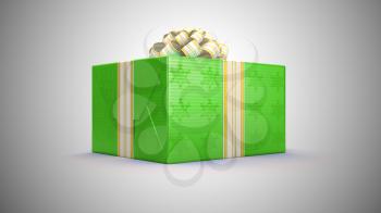 Royalty Free Clipart Image of a Green Present