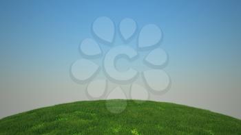 Royalty Free Clipart Image of a Grassy Hill