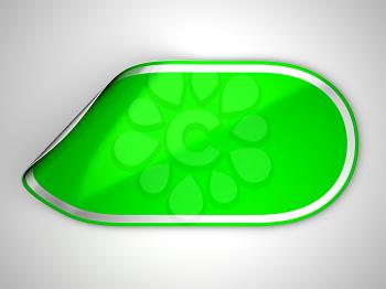 Royalty Free Clipart Image of a Green Sticker