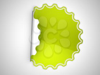 Royalty Free Clipart Image of a Green Sticker