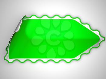 Royalty Free Clipart Image of a Green Bent Sticker