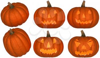 Royalty Free Clipart Image of Halloween Pumpkins