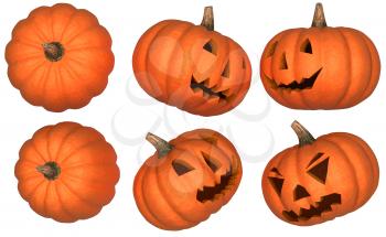 Royalty Free Clipart Image of Halloween Pumpkins