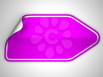 Royalty Free Clipart Image of a Bent Magenta Sticker