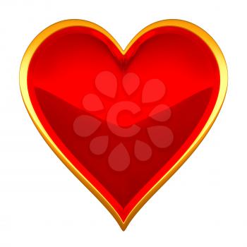 Royalty Free Clipart Image of a Framed Heart Suit
