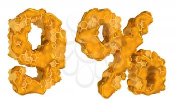 Royalty Free Clipart Image of Honey Numeral Fonts