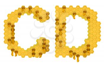 Royalty Free Clipart Image of the Letters C and D in Honey