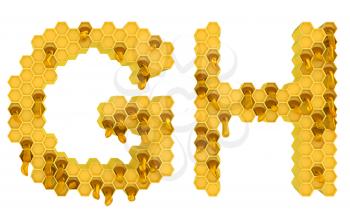 Royalty Free Clipart Image of the Letters G and H in Honey