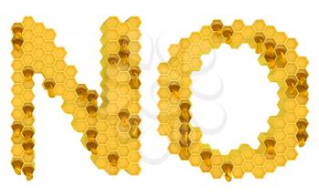 Royalty Free Clipart Image of the Letters N and O in Honey