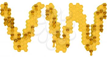 Royalty Free Clipart Image of the Letters V and W in Honey
