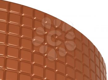 Royalty Free Clipart Image of a Bent Chocolate Bar