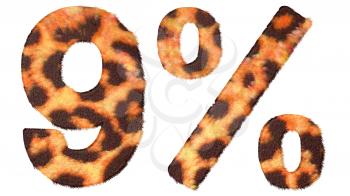 Royalty Free Clipart Image of a Percentage Made of Leopard Fell