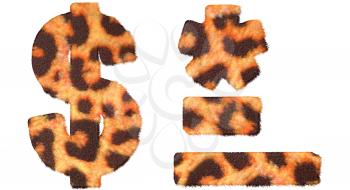 Royalty Free Clipart Image of Leopard Print Symbols 