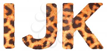 Royalty Free Clipart Image of Leopard Print I, J and K