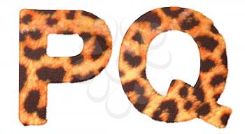 Royalty Free Clipart Image of Leopard Print P and Q