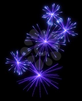 Royalty Free Clipart Image of Purple Fireworks