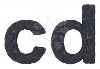 Royalty Free Clipart Image of Stitched Leather Font C and D