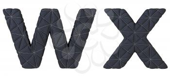 Royalty Free Clipart Image of Stitched Leather Font W and X