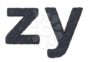 Royalty Free Clipart Image of Stitched Leather Font Z and Y