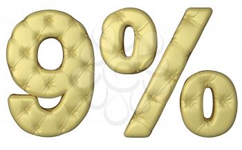 Royalty Free Clipart Image of a Percentage Made of Beige Leather