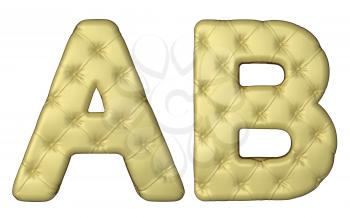 Royalty Free Clipart Image of Beige Leather Font of A and B