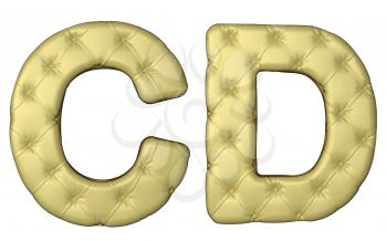 Royalty Free Clipart Image of Beige Leather Font of C and D
