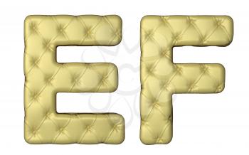 Royalty Free Clipart Image of Beige Leather Font of E and F