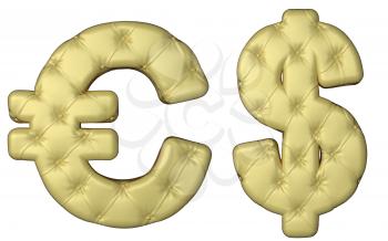 Royalty Free Clipart Image of Beige Leather Dollar Signs 